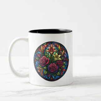 Buntglas-Blumen-Tasse Zweifarbige Tasse