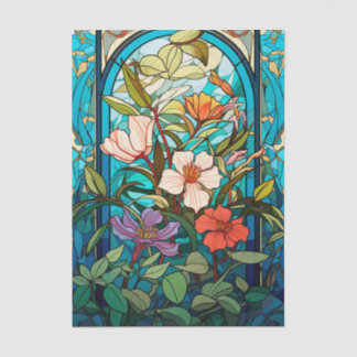 Buntglas-Blumenbogen Art Nouveau Seidenpapier