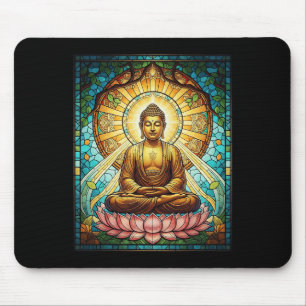 Buntglas-Buddha-Zen-Buddhismus-spirituelle Meditat Mousepad