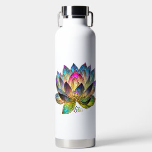 Buntglas Bunte Lotusblume Trinkflasche