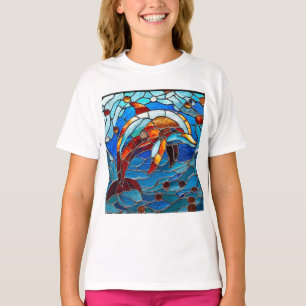 Buntglas-Delfin T-Shirt