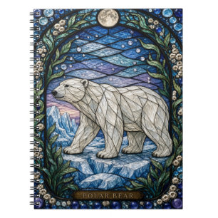 Buntglas-Eisbär auf Packeis Illumina Notizblock