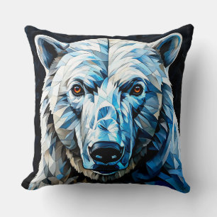 Buntglas-Eisbär Kissen