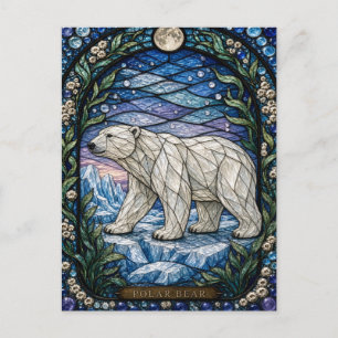 Buntglas-Eisbär-Packeis Illumina Postkarte