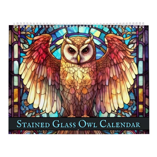 Buntglas-Eule Kalender (Titelbild)