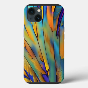Buntglas-Feder-KI-Abstraktkunst iPhone 13 Hülle