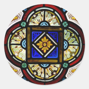 Buntglas-Fenster Runder Aufkleber