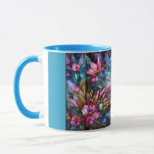 Buntglas-Flamingo-Mondgarten Tasse
