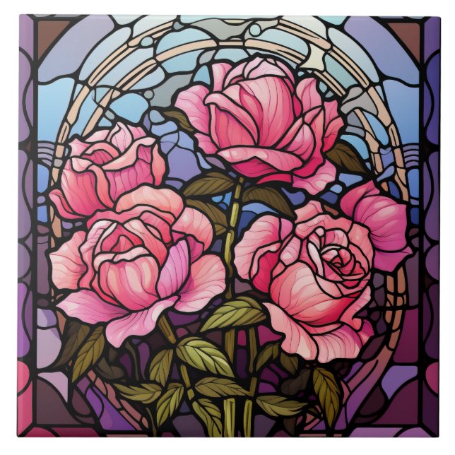 Buntglas  fliese (Vorderseite)