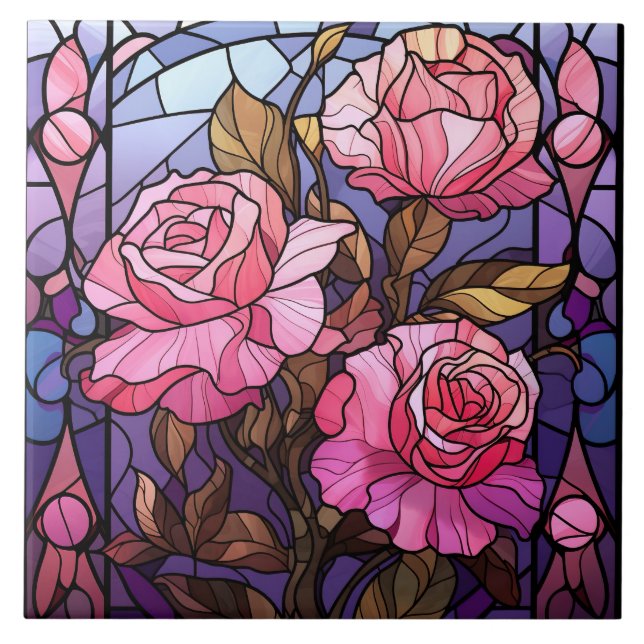 Buntglas  fliese (Vorderseite)