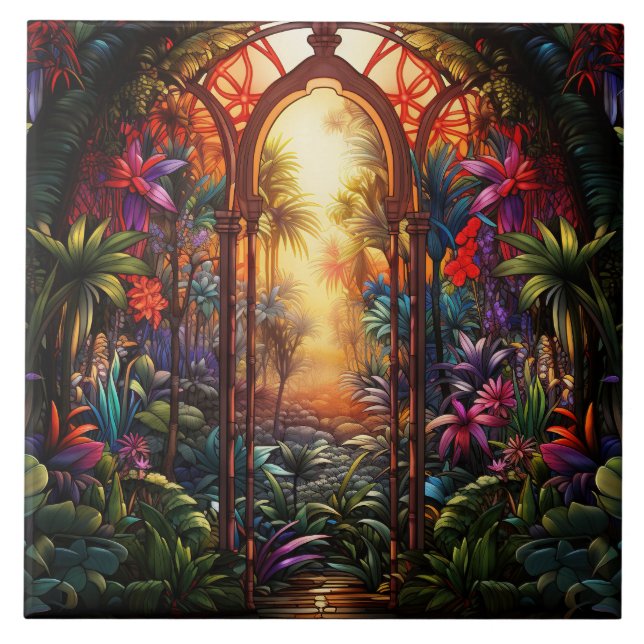 Buntglas  fliese (Vorderseite)