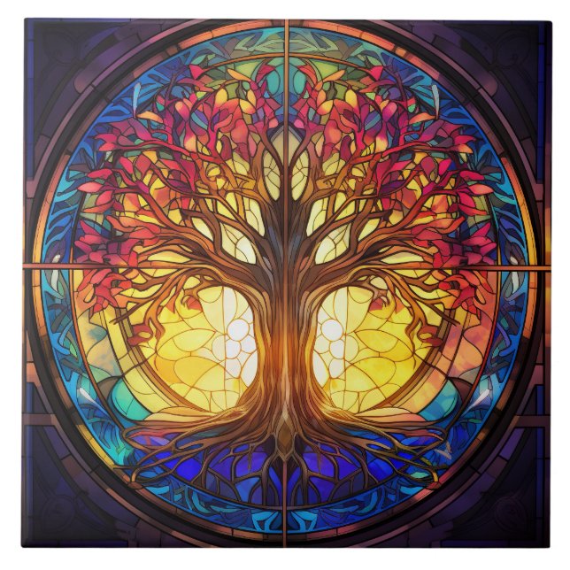 Buntglas  fliese (Vorderseite)