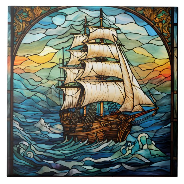Buntglas  fliese (Vorderseite)