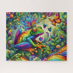 Buntglas-Frosch-Puzzle Puzzle