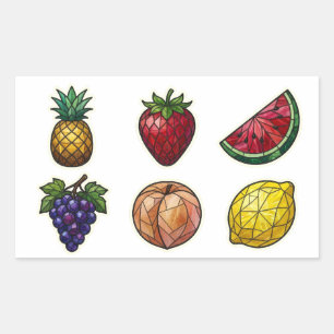 Buntglas-Fruchtmedley Rechteckiger Aufkleber