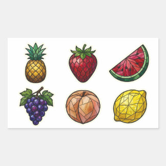 Buntglas-Fruchtmedley Rechteckiger Aufkleber