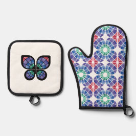 Buntglas (Fusion - Tageslicht) Ofenhandschuh & Topflappen-Set