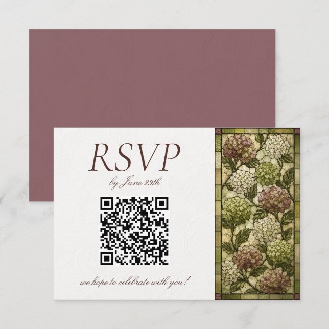 Buntglas-Gartenhochzeit RSVP Karte (Vorne/Hinten)