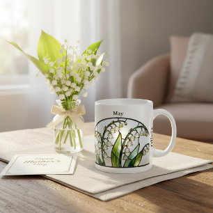 Buntglas-Geburtsblume Mai Maiglöckchen Kaffeetasse