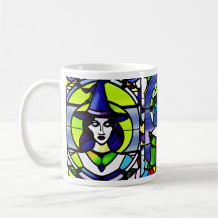 Buntglas-Halloween-Hexen-Tasse Kaffeetasse