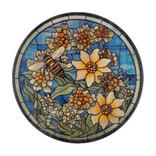 Buntglas-Hummel Schneidebrett