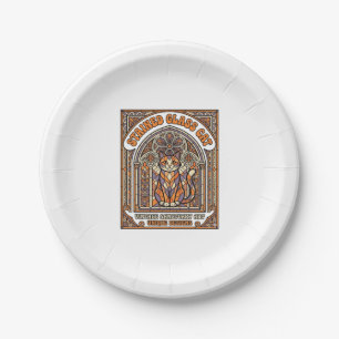 Buntglas Katze Katze Buntglas Kirche Vintage Pappteller