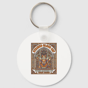 Buntglas Katze Katze Buntglas Kirche Vintage Schlüsselanhänger