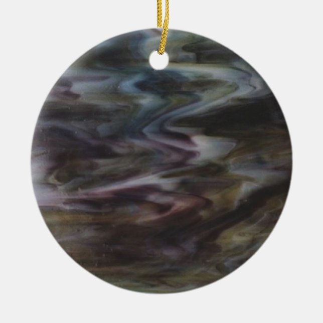 Buntglas Keramik Ornament (Vorne)