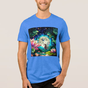 Buntglas-Kleine Fee mit Libelle Tri-Blend Shirt