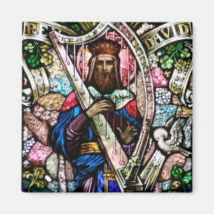 Buntglas-Kunst König-David Magnet