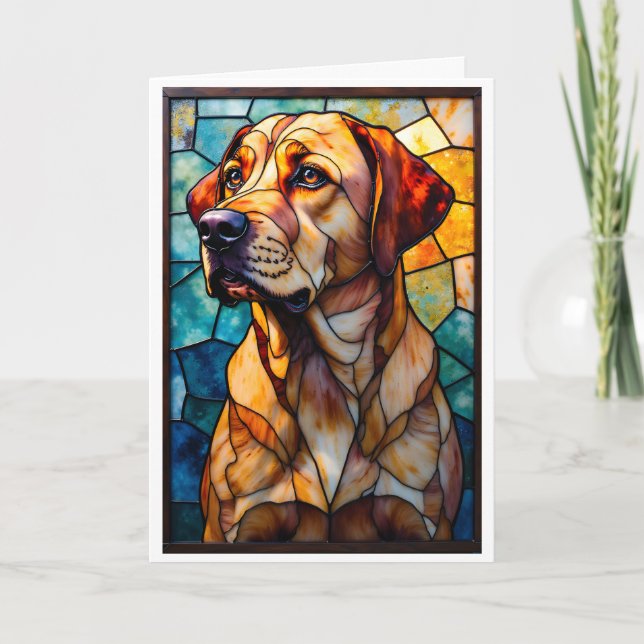 Buntglas-Labrador Retriever-Hund  Karte (Vorderseite)