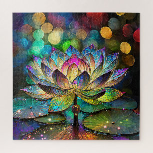 Buntglas Lebendige Lotusblume Puzzle