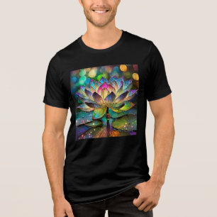 Buntglas Lebendige Lotusblume Tri-Blend Shirt
