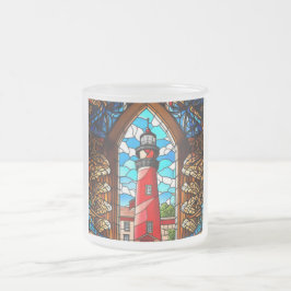 Buntglas-Leuchtturm Mattglastasse