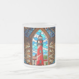 Buntglas-Leuchtturm Mattglastasse