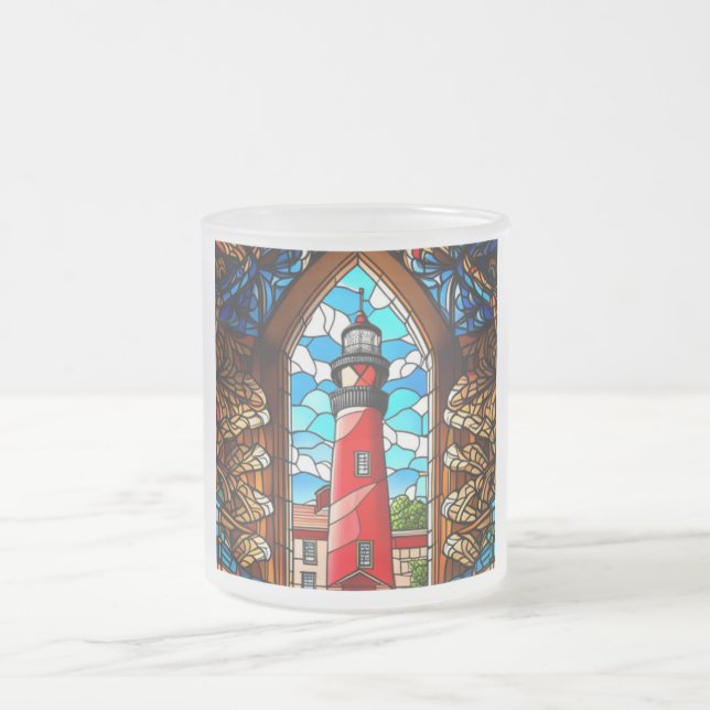 Buntglas-Leuchtturm Mattglastasse (Mittel)