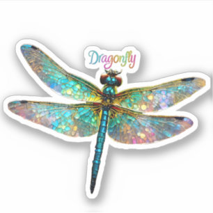 Buntglas Libelle Aufkleber