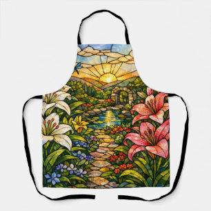 Buntglas-Lilien und Sonnenschein Schürze