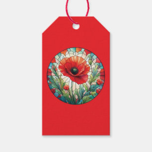 Buntglas-Mohn Geschenkanhänger