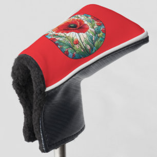 Buntglas-Mohnblume Golf Headcover