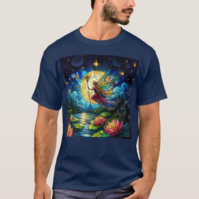 Buntglas Mondlicht Flug Fee T-Shirt (Vorderseite)