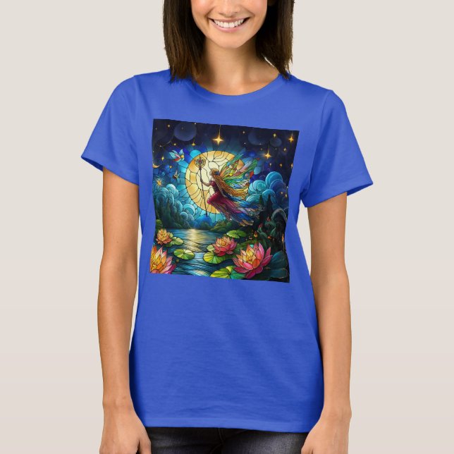 Buntglas Mondlicht Flug Fee T-Shirt (Vorderseite)