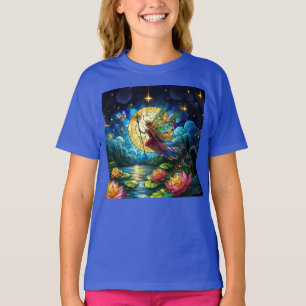 Buntglas-Mondlicht-Flug-Fee T-Shirt
