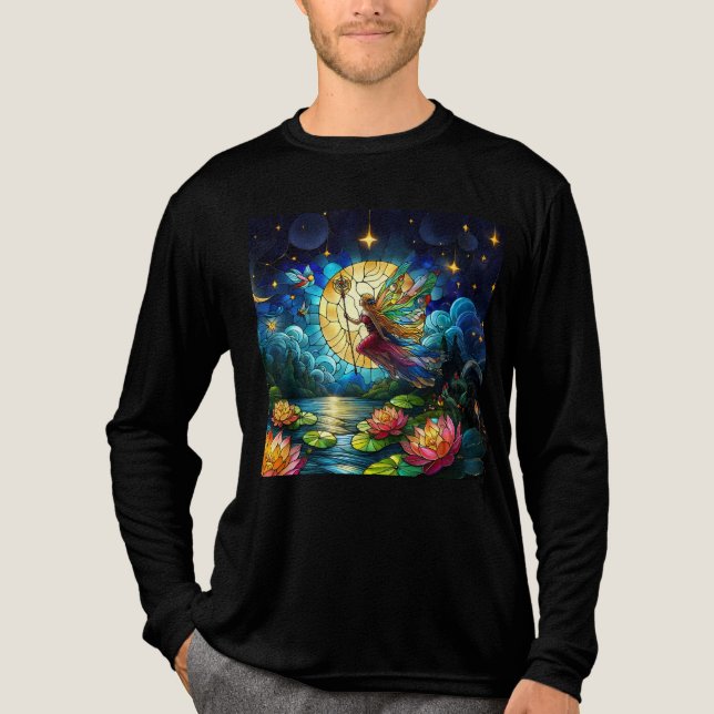 Buntglas Mondlicht Flug Fee  Tri-Blend Shirt (Vorderseite)
