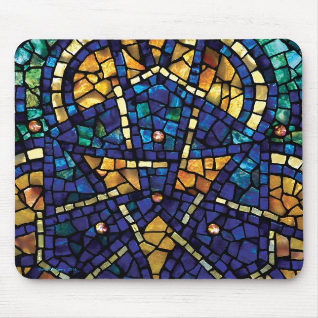 Buntglas-Mosaik Mousepad "Kaleidoskop " (Vorne)