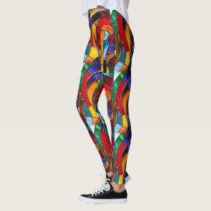 Buntglas-Mosaik Pop- Fashion-Leggings Leggings