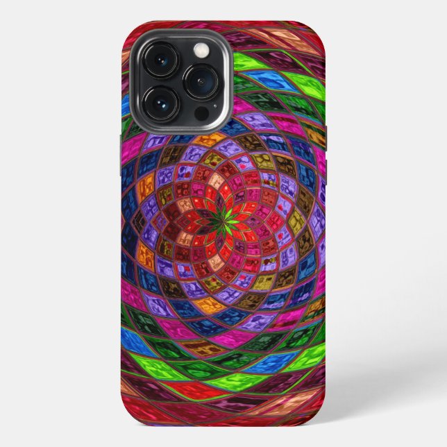 Buntglas-Muster iPhone Hülle (Rückseite)