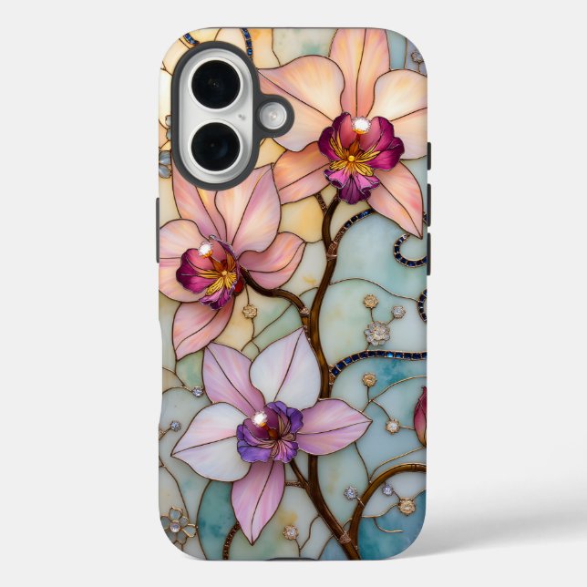 Buntglas-Orchideenblüten  Case-Mate iPhone Hülle (Rückseite)