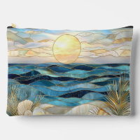 Buntglas-Ozean-Sonnenuntergangs-Accessoire-Tasche