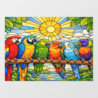 Buntglas-Papageien Fensterfolie für Zuhause Fensteraufkleber